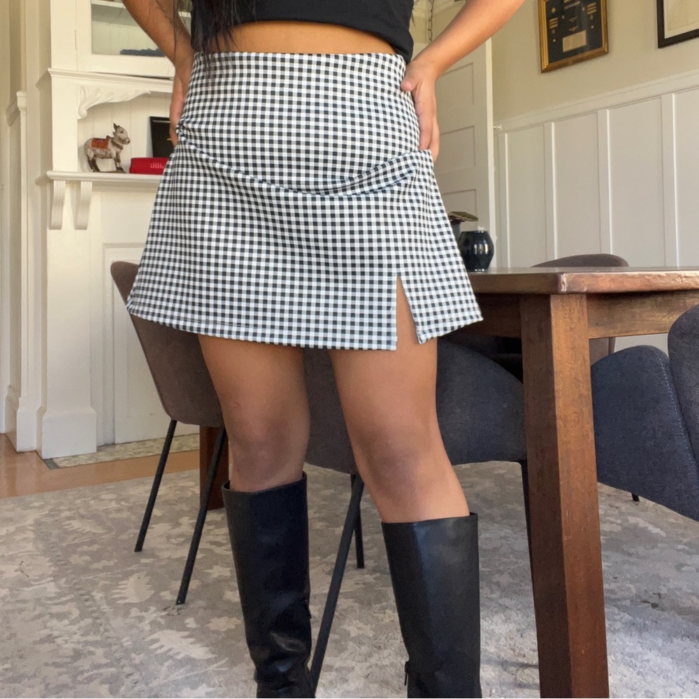 Plaid mini skirt